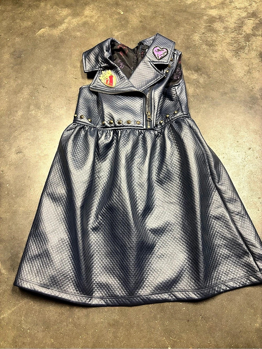 Disney Descendants Evie Faux Leather Studded Dress Girls 5/6